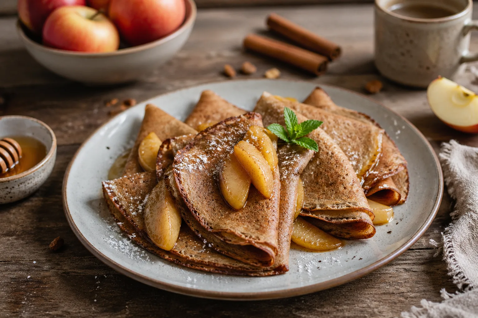 Buckwheat Pancakes with Apples