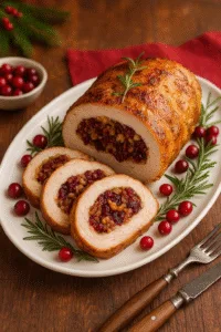 Королівський індичий рулет із горіхами та журавлиною