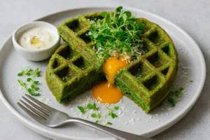 🧇 Шпинатні вафлі “Хрусткий Пармезан і Лава-жовток”