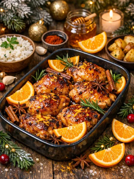 Курка в апельсиново-медовій глазурі з прянощами
