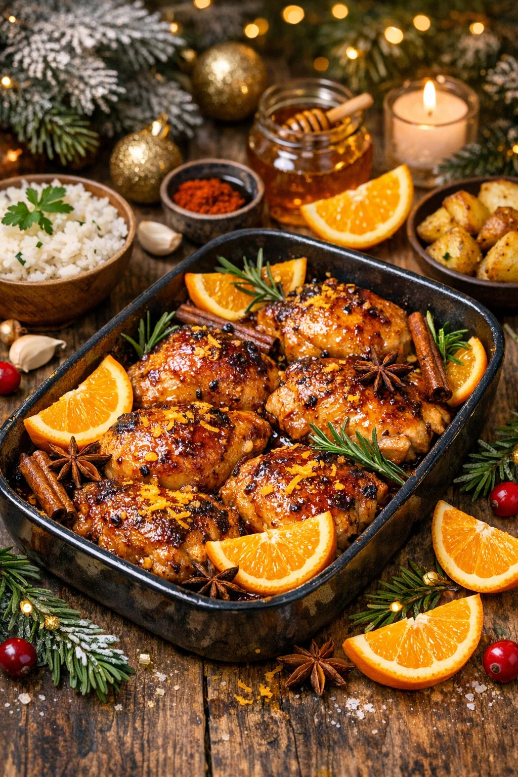 Курка в апельсиново-медовій глазурі з прянощами