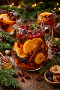 Різдвяний узвар з апельсином, журавлиною та медом