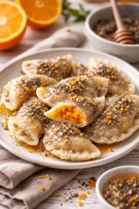 🥟 Вареники з гарбузом, апельсиновою цедрою та маково-медовою крихтою