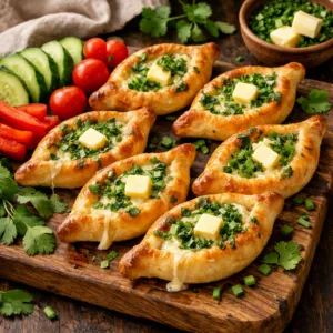 Аджарські човники з сиром і зеленню (міні-ачарулі)