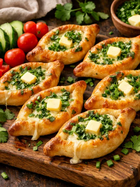 Аджарські човники з сиром і зеленню — міні-ачарулі