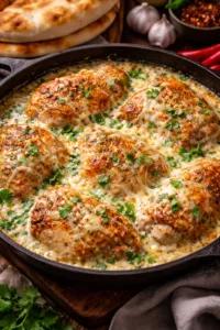 Чкмерулі з вершково-часниковим соусом і сулугуні