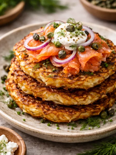 Деруни з лососем