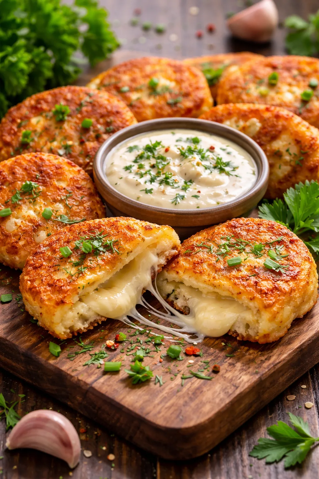 🥔 Сонячні деруни з творогом та часниковим соусом 🌞🧄