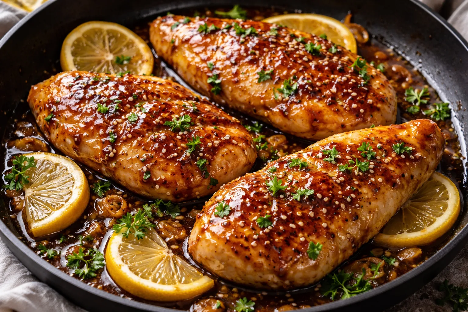 куряче філе в медово-лимонній карамелі