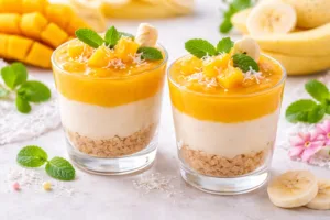 тропічний крем-банановий десерт