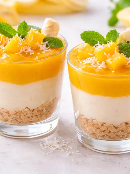 тропічний крем-банановий десерт