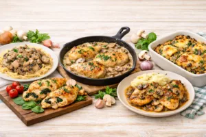 Куряче філе з грибами — 5 рецептів на сковороді і в духовці