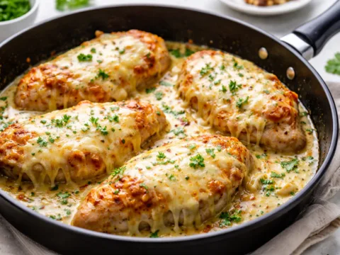 куряче філе з сиром на сковороді