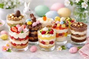 великодні десерти в склянках