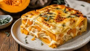 Осіння лазанья з гарбузом і куркою