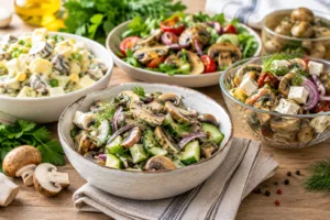 Салати з маринованими грибами